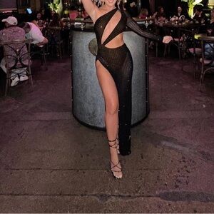 PrettyLittleThing Black Cut-Out Dress